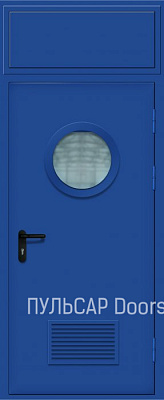 Техническая дверь с фрамугой, стеклом и решеткой – купить, заказать по выгодной цене от 39780 руб.