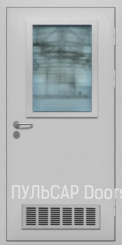 Противопожарная стеклянная дверь светопрозрачная дверь EI W30 с порошковым напылением и решеткой – купить, заказать по выгодной цене от 41886 руб.