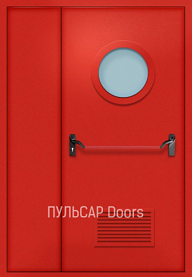 Полуторная дверь с порошковым покрытием и прямоугольным стеклом – купить, заказать по выгодной цене от 39546 руб.