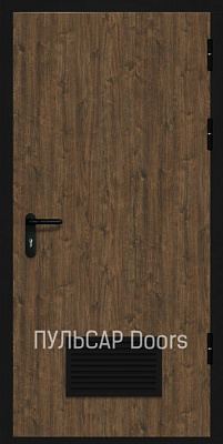 Деревянная дверь серии «Дизайн» из МДФ SmokeWood Bois-Fum с решеткой