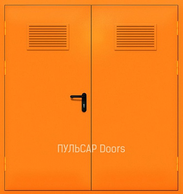 Двухстворчатая металлическая дверь противопожарная RAL-2011 – купить, заказать по выгодной цене от 44250 руб.