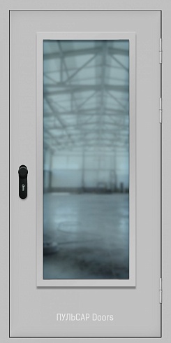 Однопольная дверь с большим остеклением с отделкой мдф