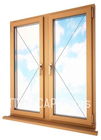 Деревянное окно из сосны, стеклопакет 32 мм