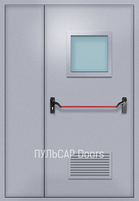 Полуторная дверь с порошковым покрытием и решеткой – купить, заказать по выгодной цене от 32994 руб.