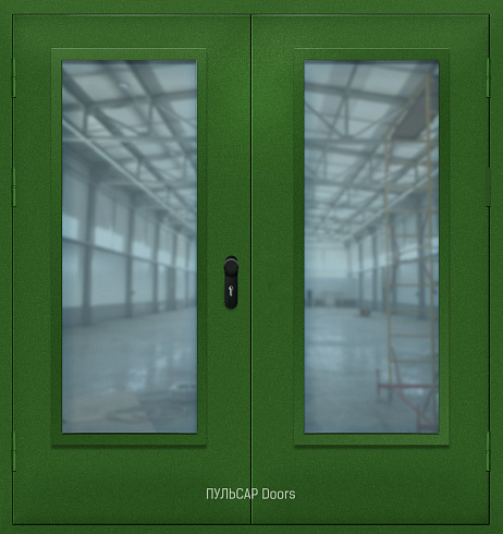 Двупольная дверь противопожарная стеклянная с порошковым напылением – купить, заказать по выгодной цене от 47268 руб.