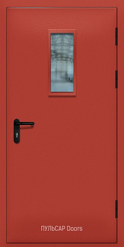 Железная однопольная противопожарная дверь для гостиниц с прямоугольным окном