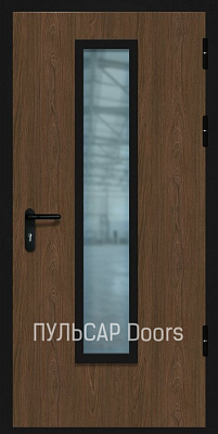 Одностворчатая дверь с большим остеклением МДФ Luxe brushedElm