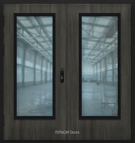 Противопожарная стеклянная дверь двупольная EIS60 из МДФ – купить, заказать по выгодной цене от 60372 руб.
