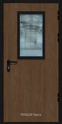 Противопожарная стеклянная дверь одностворчатая из МДФ Дуб Ланцелот – купить, заказать по выгодной цене от 35568 руб.