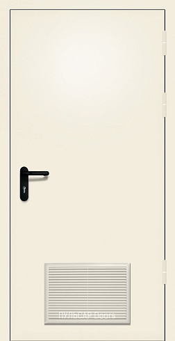 Одностворчатая огнеупорная дверь RAL-9001 с решеткой без порога – купить, заказать по выгодной цене от 27320 руб.