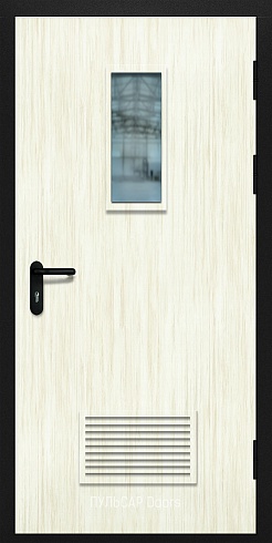 Огнестойкая дверь ei 60 однопольная c решеткой и окном из МДФ Sandbank без фрезеровки – купить, заказать по выгодной цене от 24310 руб.