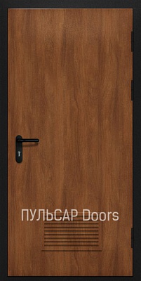 Огнестойкая дверь ei 60 однопольная c решеткой из МДФ Forever-Walnut_Noyer без фрезеровки – купить, заказать по выгодной цене от 23660 руб.
