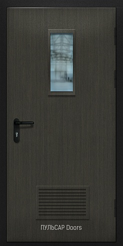 Огнестойкая дверь ei 60 однопольная c решеткой и окном из МДФ Storm Tempte без фрезеровки – купить, заказать по выгодной цене от 24310 руб.