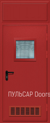 Однопольная противопожарная дверь EIS60 с порошковым покрытием, фрамугой и со стеклом – купить, заказать по выгодной цене от 45162 руб.