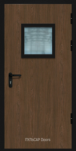 Противопожарная дверь с квадратным стеклом металлическая из МДФ Дуб Ланцелот – купить, заказать по выгодной цене от 27612 руб.