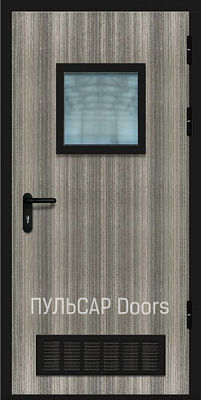 Противопожарная дверь со стеклом EI 90 с отделкой HPL и решеткой – купить, заказать по выгодной цене от 35100 руб.