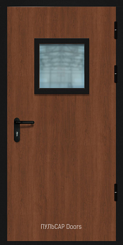 Остекленная противопожарная дверь металлическая из МДФ Бархатная вишня + Металлик – купить, заказать по выгодной цене от 35568 руб.