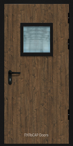 Остекленная противопожарная дверь металлическая из МДФ Орех Антик – купить, заказать по выгодной цене от 41418 руб.