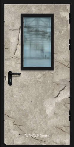 Противопожарная стеклянная дверь звукоизоляционная входная с покрытием панели HPL