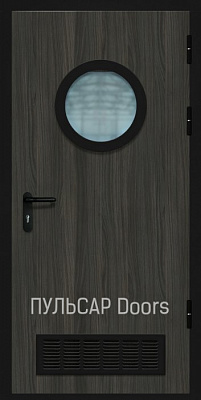 Звукоизоляционная дверь EIS30 38Rw для гостиниц из МДФ Audacity Audace со стеклом и решеткой
