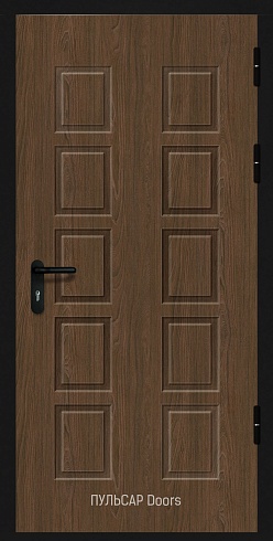 Филенчатая металлическая дверь с отделкой МДФ Luxe brushedElm