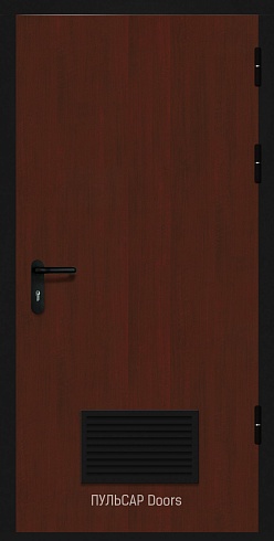 Звукоизоляционная дверь EI30 38Rw для гостиниц с МДФ Port-Maple Porto-lrable с решеткой