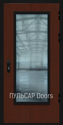 Противопожарная дверь с остеклением более 25% с отделкой МДФ Дикая Груша – купить, заказать по выгодной цене от 38376 руб.