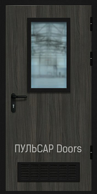 Звукоизоляционная дверь EIS60 42Rw для гостиниц с МДФ Audacity Audace со стеклом и решеткой