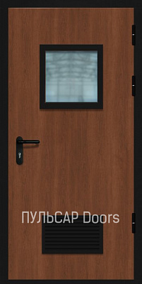 Остекленная противопожарная дверь EI 30 из МДФ Бархатная Вишня с решеткой – купить, заказать по выгодной цене от 35802 руб.