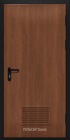 Огнестойкая дверь ei 60 однопольная c решеткой из МДФ Bourbon-Cherry без фрезеровки – купить, заказать по выгодной цене от 23660 руб.