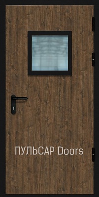 Остекленная противопожарная дверь металлическая из МДФ Орех Антик – купить, заказать по выгодной цене от 41418 руб.