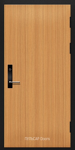 Железная одностворчатая дверь из мдф для аппартаментов