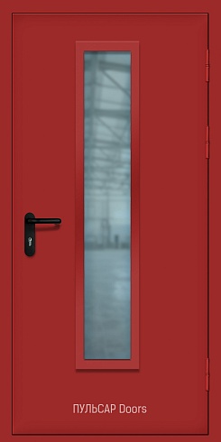 Однопольная деревянная дверь с большим остеклением из мдф