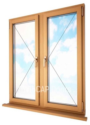 Деревянное окно из сосны, стеклопакет 32 мм