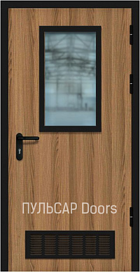Остекленная противопожарная дверь без порога из шпон панели с узкой решеткой – купить, заказать по выгодной цене от 27378 руб.